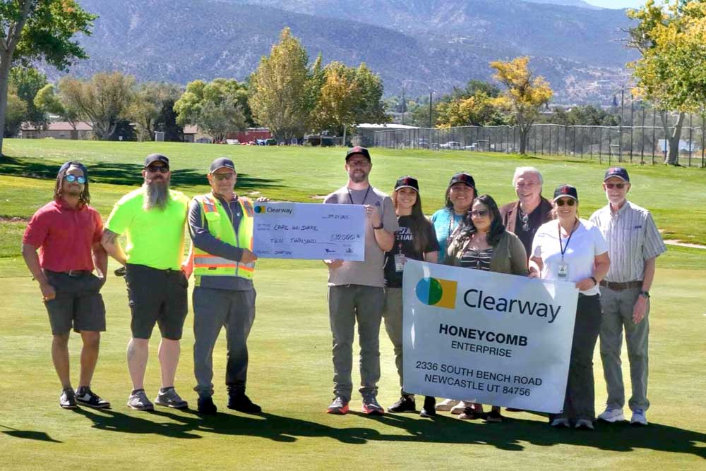 clearway energy donation to Iron County Care and Share utah honeycomb